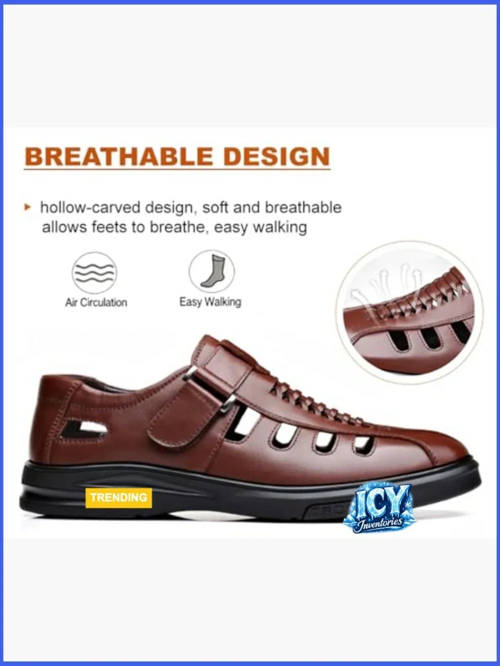 Men Synthetic Leather Breathable Fisherman Sandals for Business Dress Casual