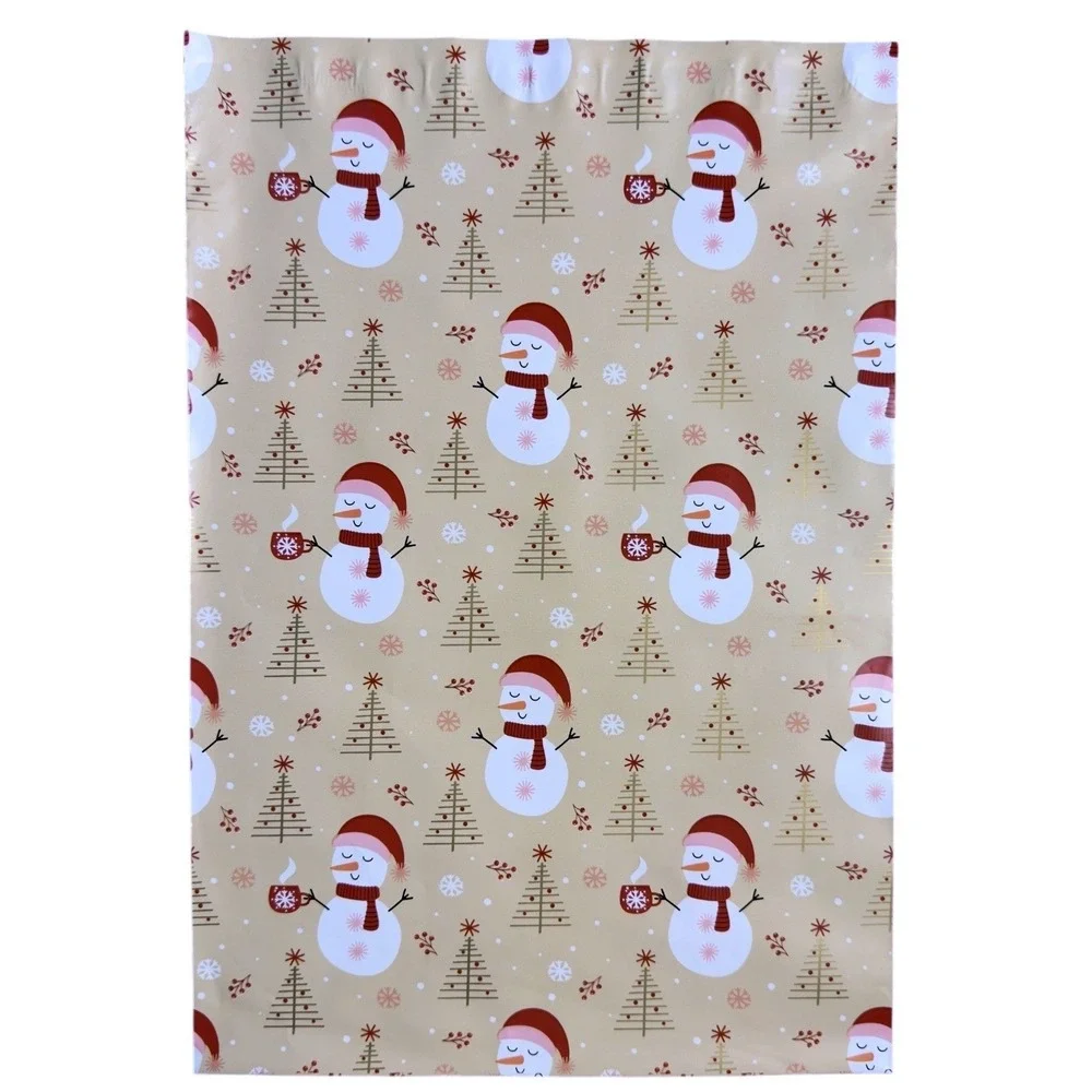 50 Polymailers 10x13 Shipping Envelopes Snowman Self Seal Waterproof Poly Mailer