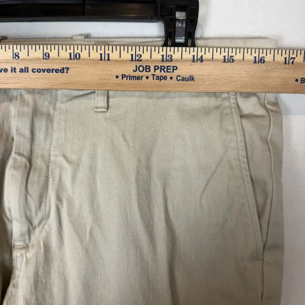 J.Crew 484 Chino Pants Mens 32x34 Beige Stretch Slim Fit‎ Mid-Rise Flat Front