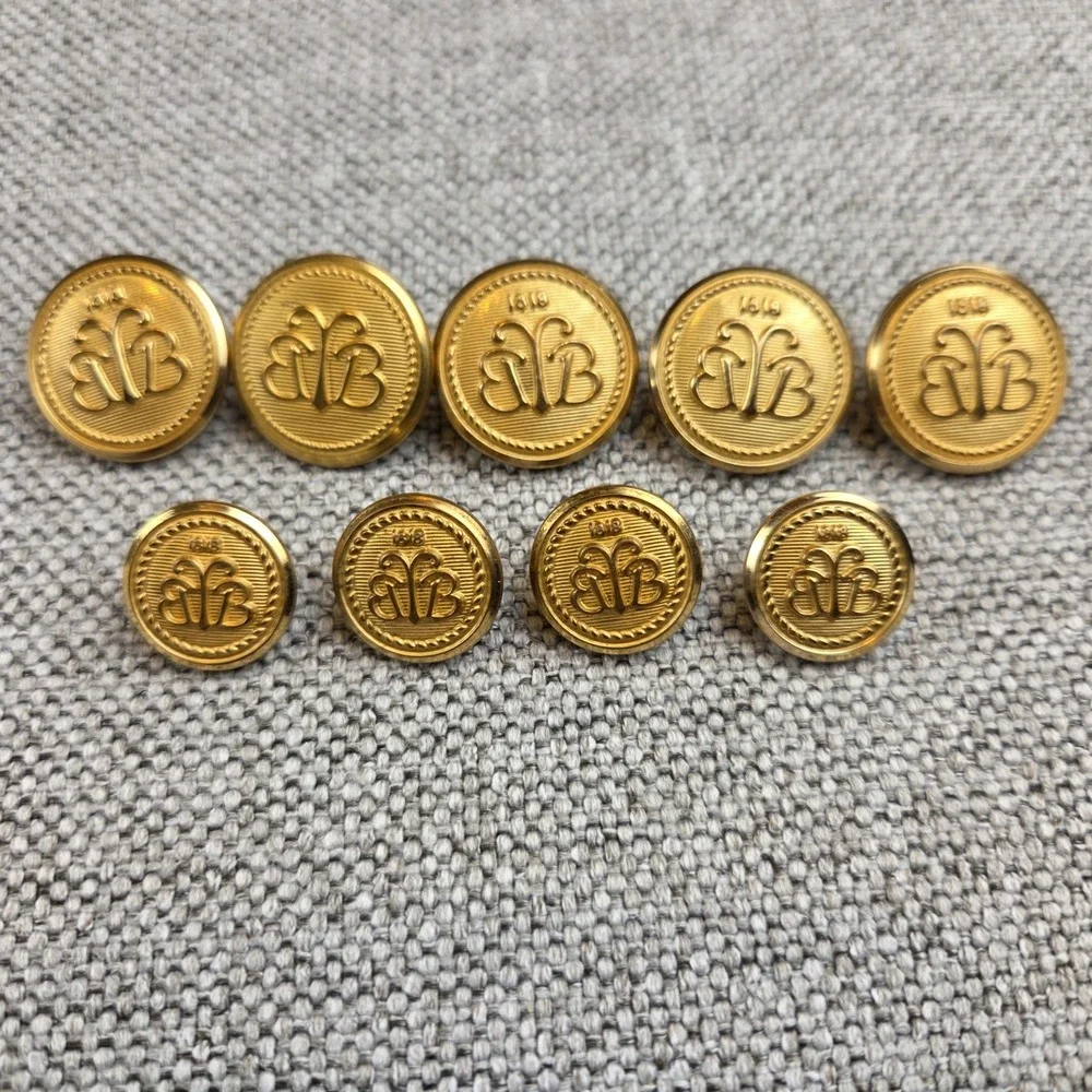 Brooks Brothers‎ BB Country Club Signature Logo Gold Tone Replacement Buttons