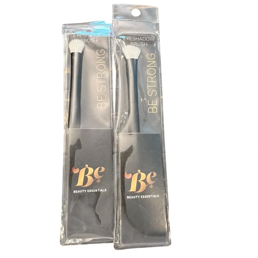 Beauty Essentials Makeup Brush 2 Pc Eyeshadow Brush‎ Black White NEW