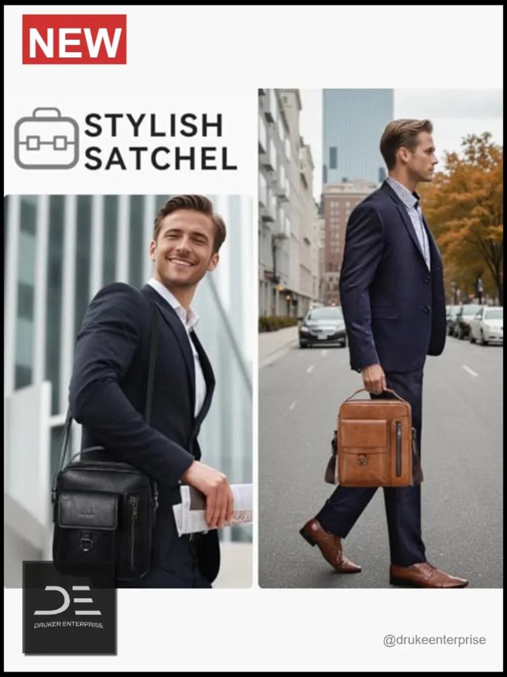 N/A leather messenger