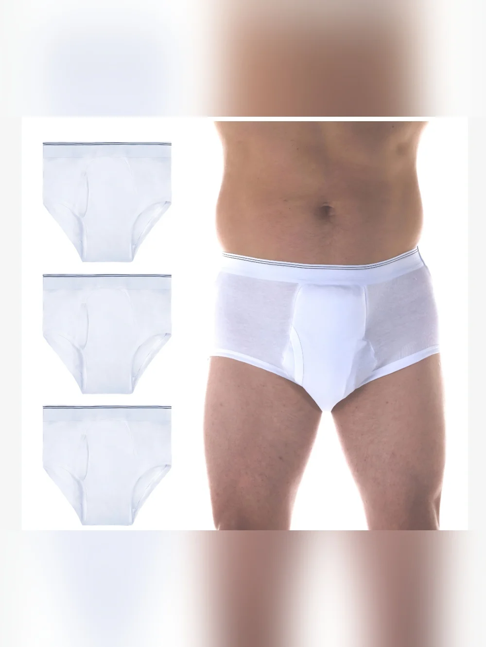 Wearever Men Incontinence Briefs  White Leak Control‎ & Super Absorbency Size XL