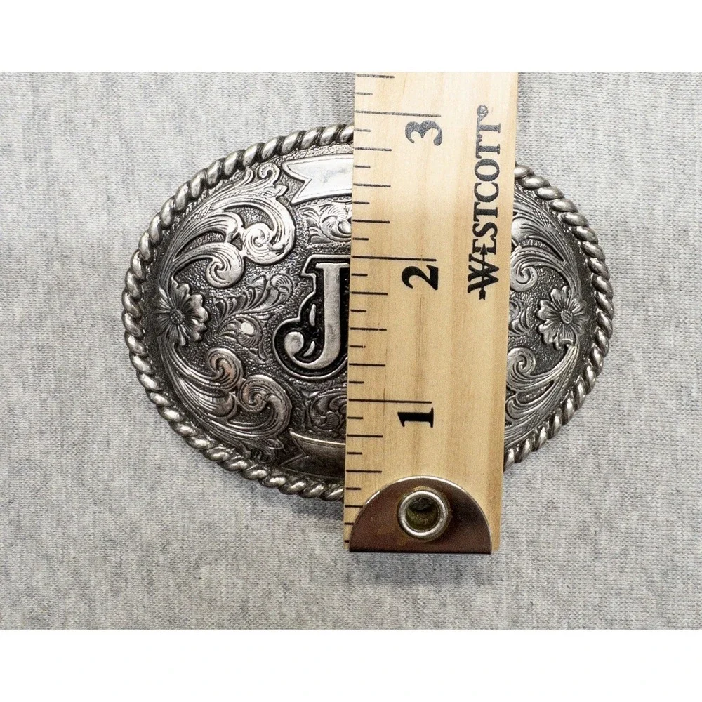 Justin Boots Western Silver Belt Buckle 3.5