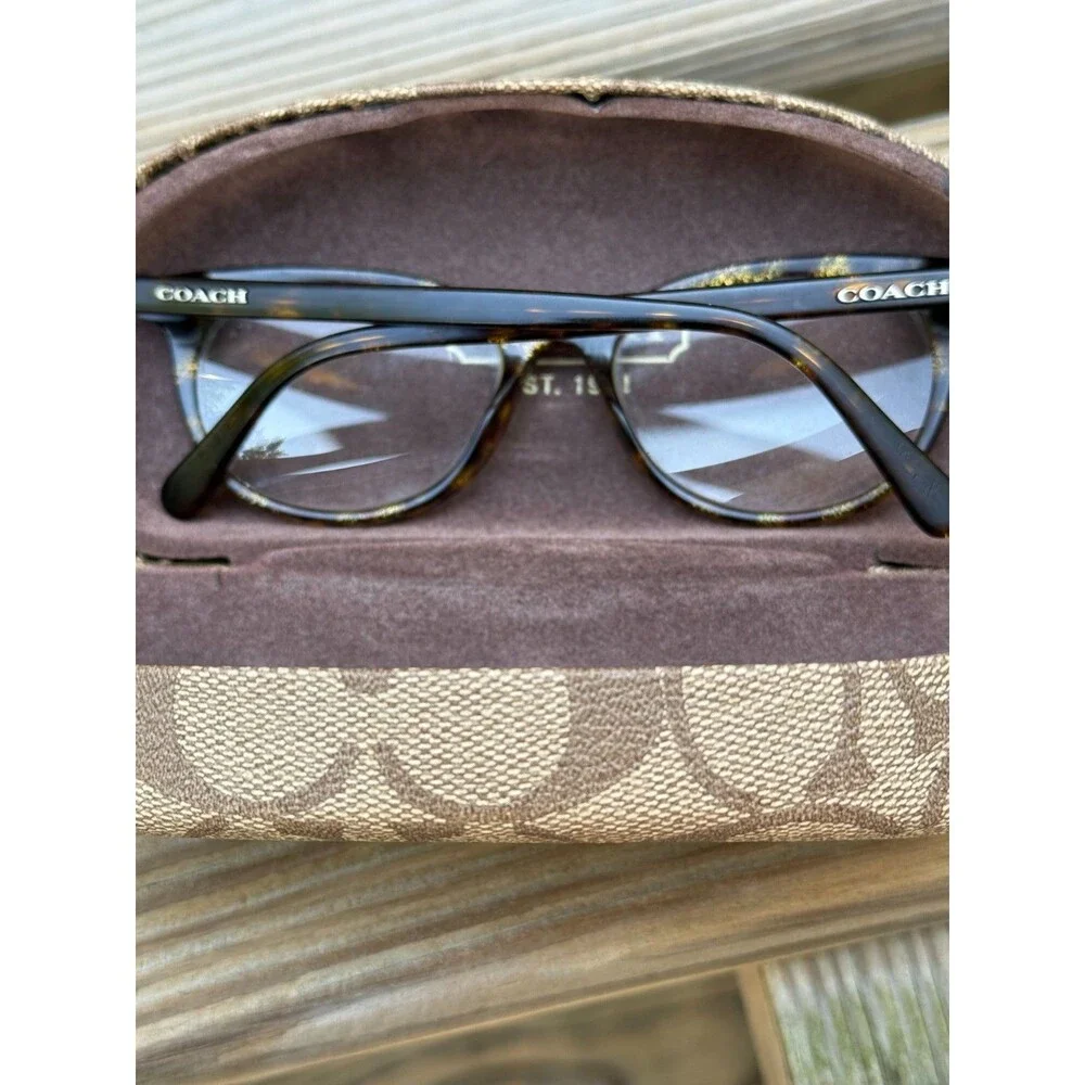 Coach HC6149 5583 Tortoise Glitter Signature C Eyeglass Frames 52-17 Coach Case