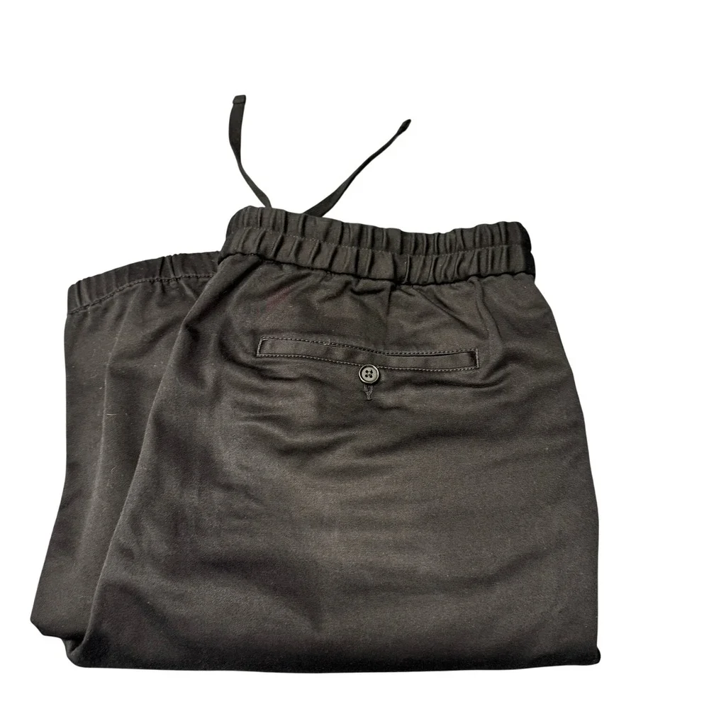Banana Republic Traveler Joggers Mens Large Relaxed Tapered Fit Black Organic‎
