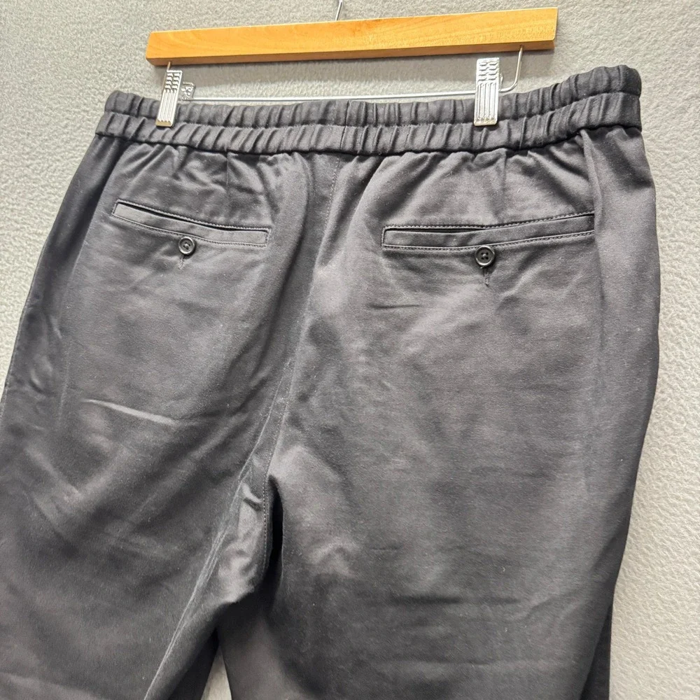 Banana Republic Traveler Joggers Mens Large Relaxed Tapered Fit Black Organic‎