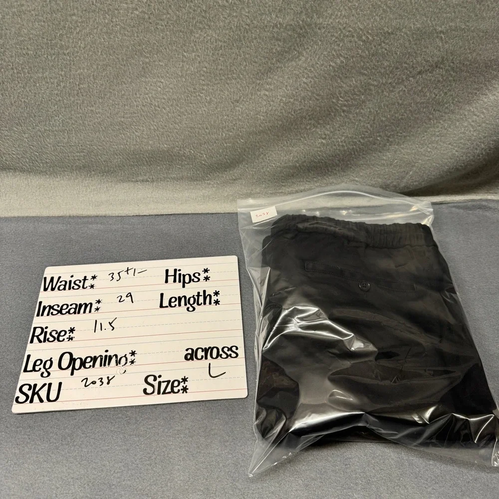 Banana Republic Traveler Joggers Mens Large Relaxed Tapered Fit Black Organic‎