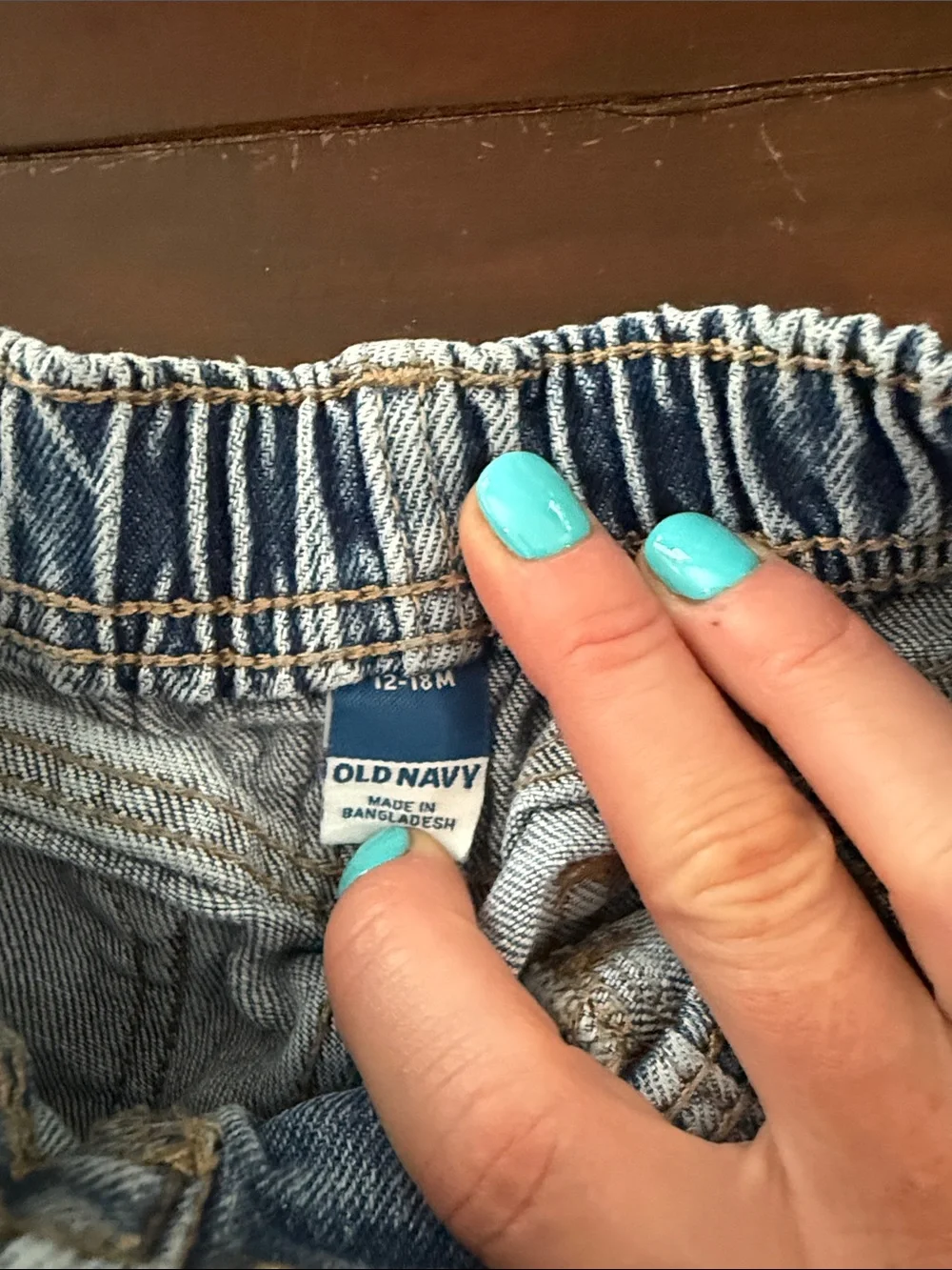 Kids Light Blue Elastic Waist Denim Jeans - Straight Leg