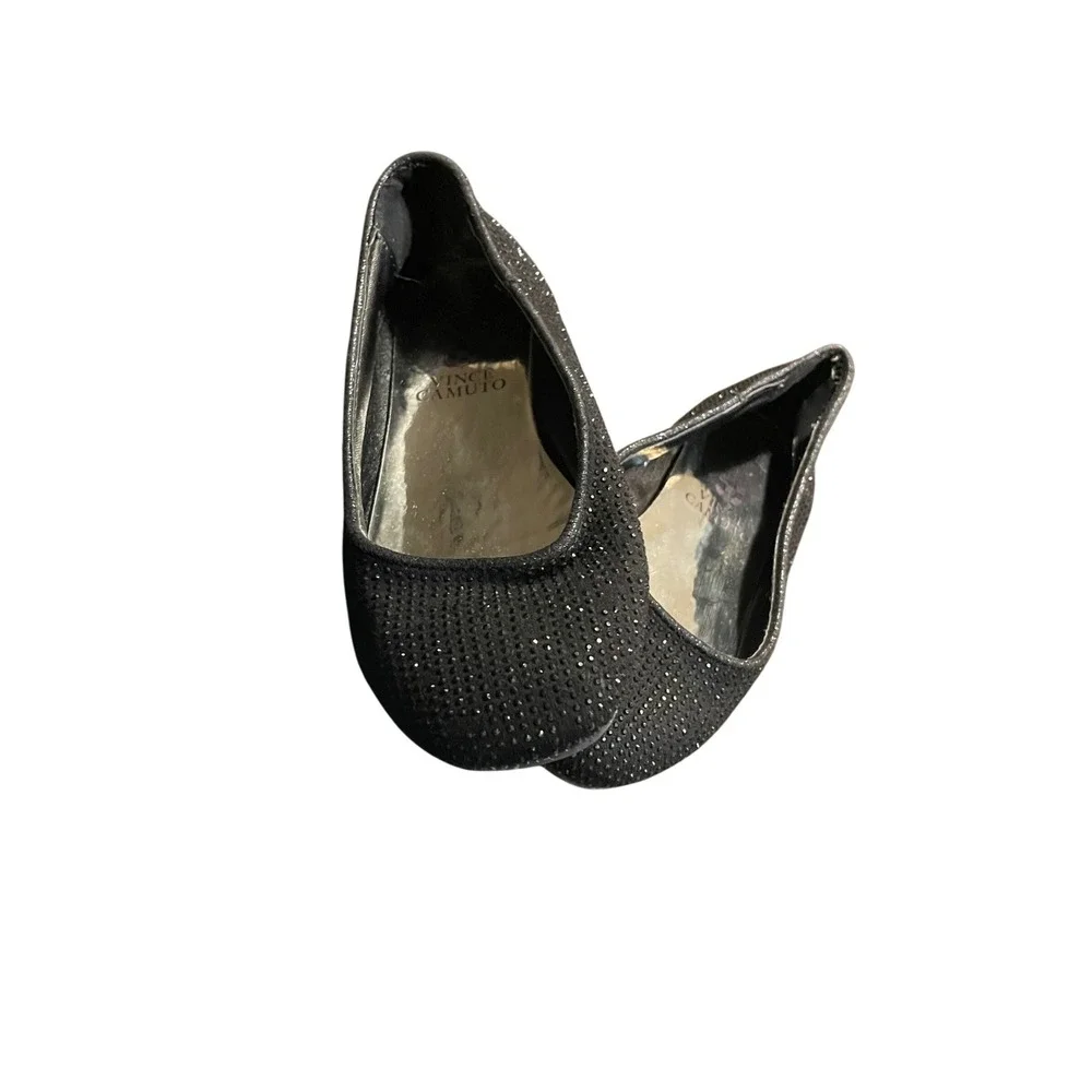 Vince Camuto Sparkly Black Ballet Flats‎ Kids Sz. 13 Rhinestone Slip On