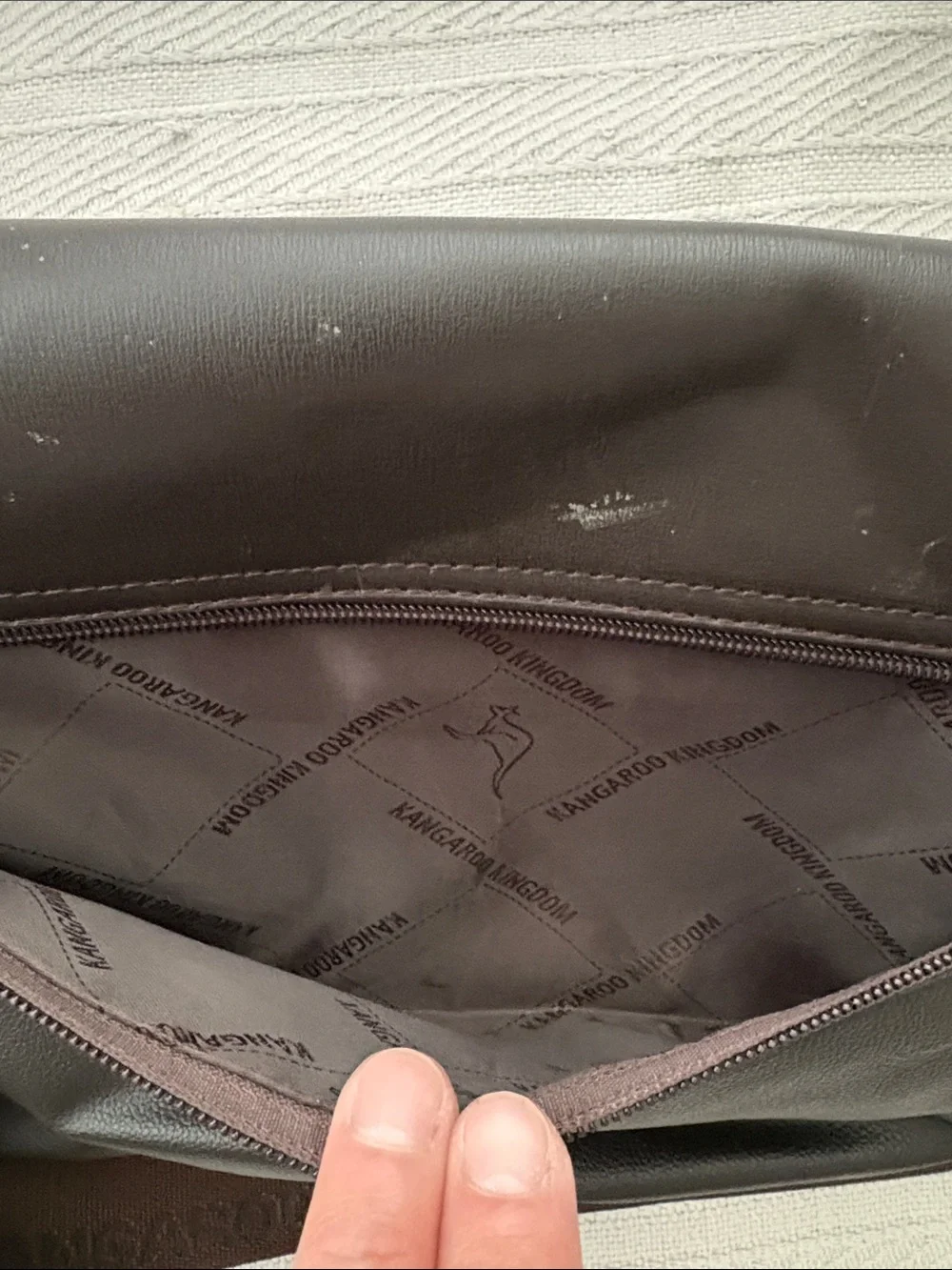 Kangaroo Kingdom Brown Faux Leather Messenger Crossbody Laptop Bag