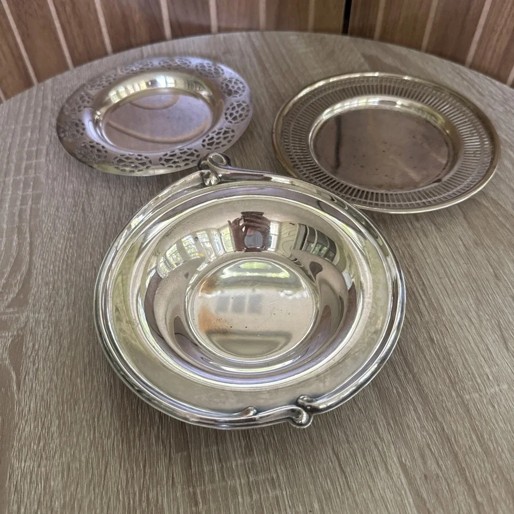 Set Of 3 Vintage Silverplate Bowls Trays, International Silver Co, Shefftell