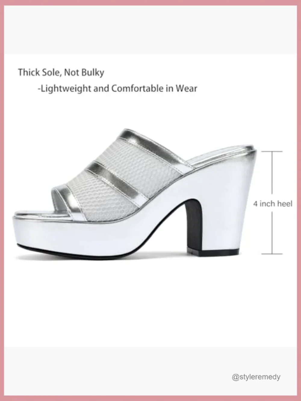 Platform Wedge Sandals Open Toe Mesh Knit Slip On Chunky High Heel Dressy