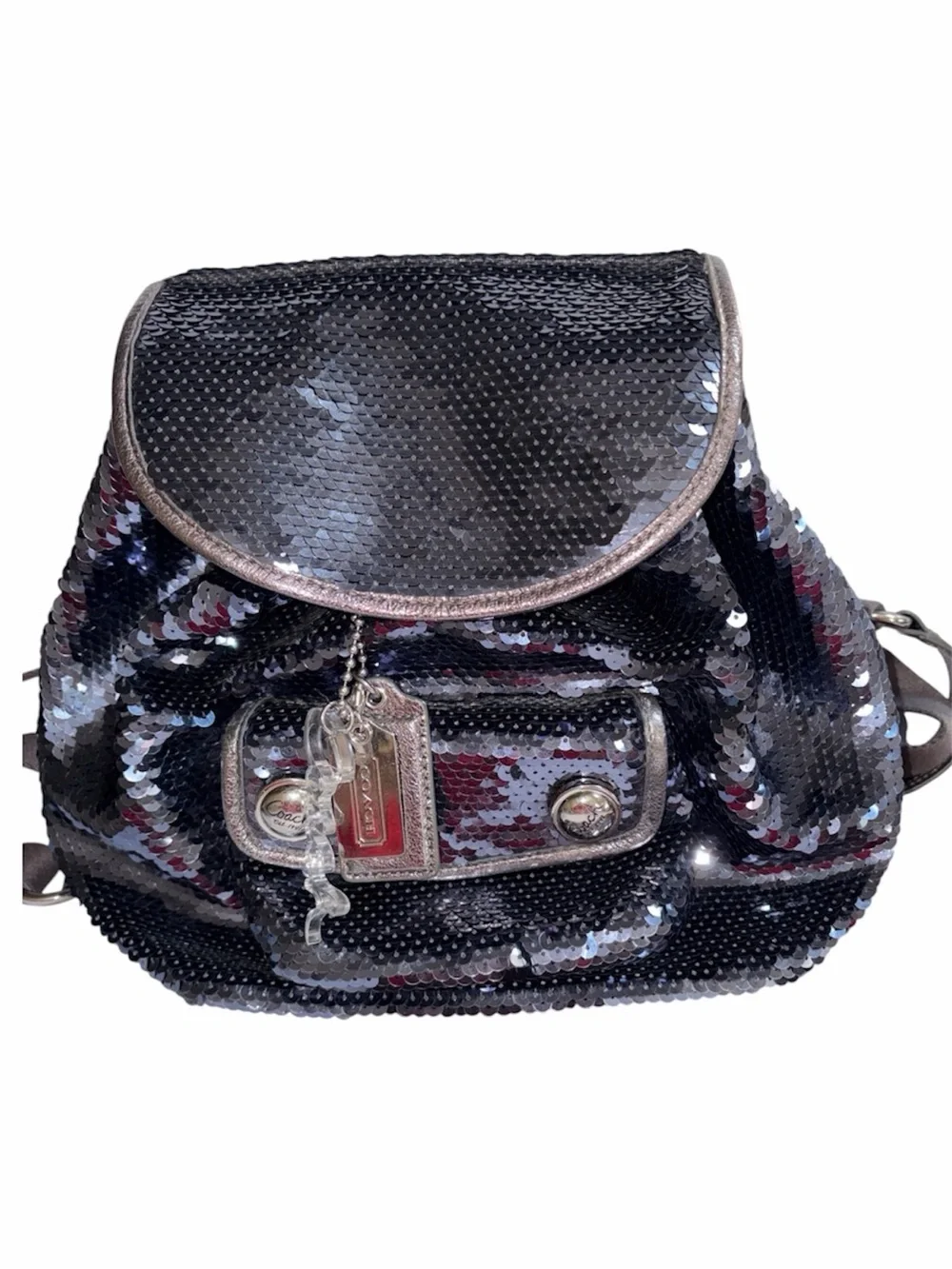 COACH BLUE SEQUIN POPPY BACKPACK (limited edition)