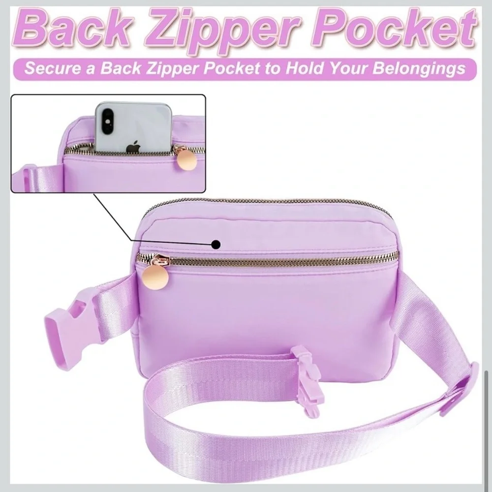 Lavender Kids Belt Bag with Gold Initial