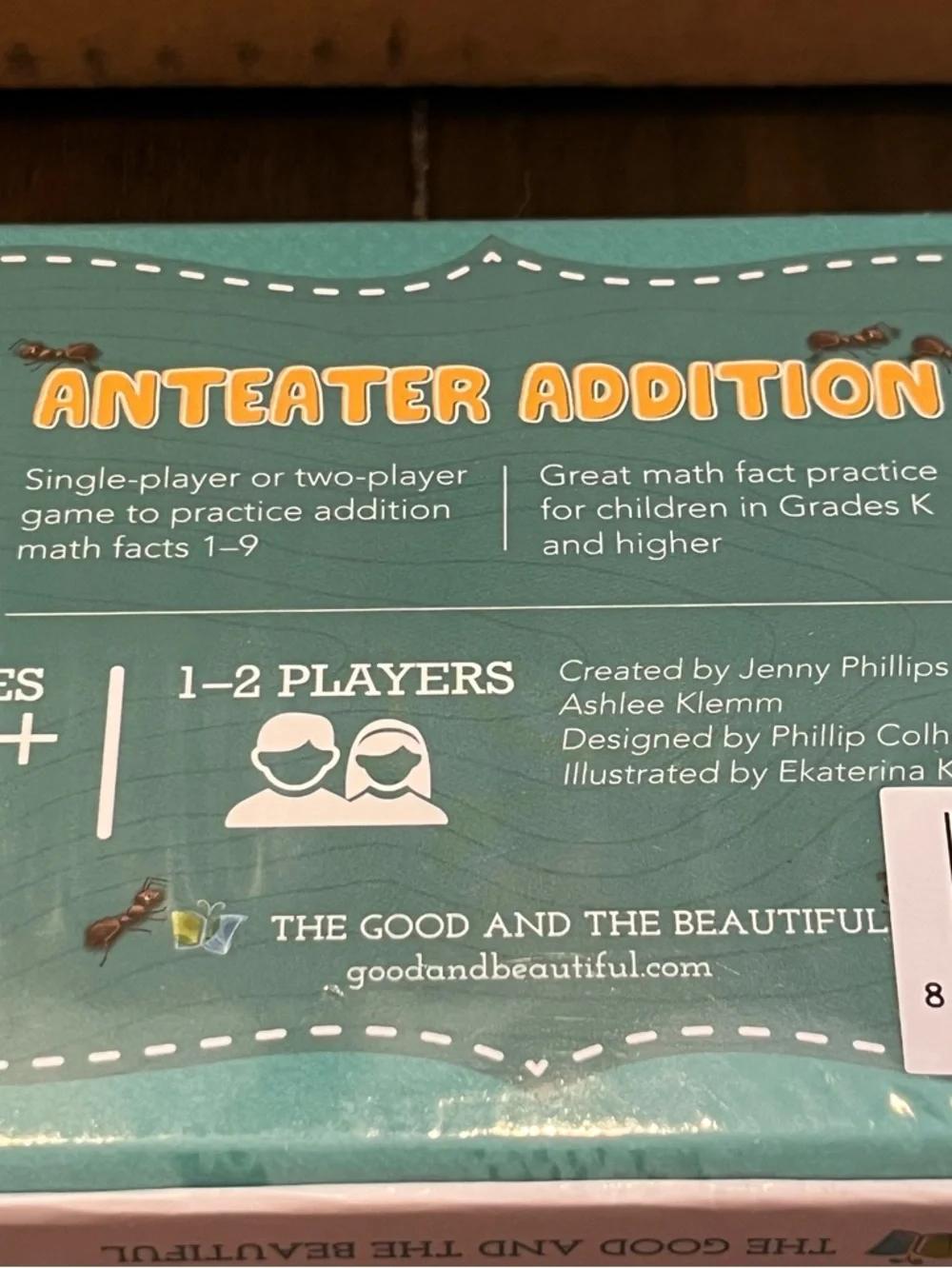 The Good and Beautiful Anteater Addition Card Game - New - Sealed