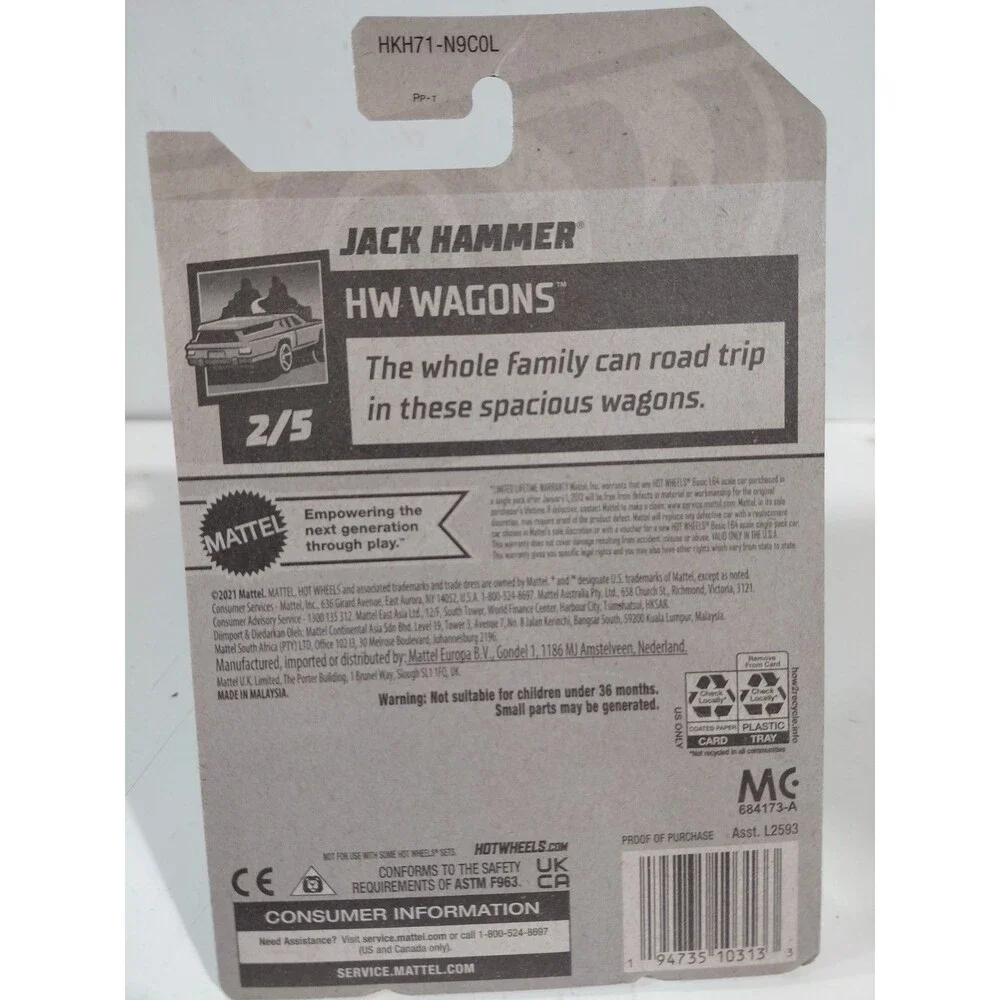 NIP Hot Wheels Wagons 1:64 Die Cast Jackhammer Custom Hot Rod Wagon