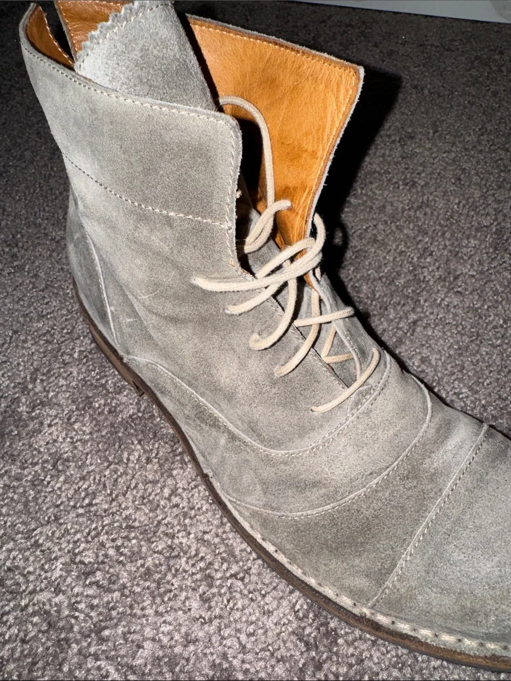Fiorentini + Baker Gray Suede Chukka Lace-Up Boots