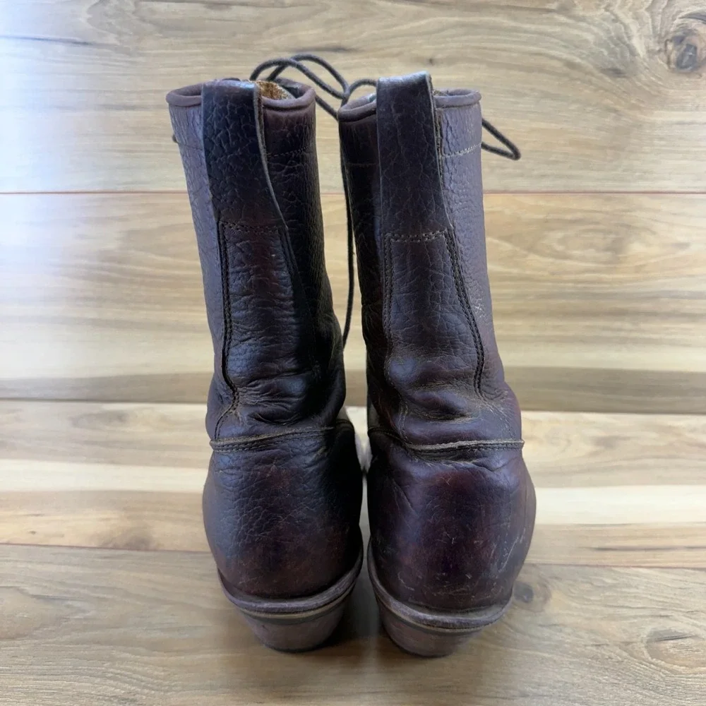 Chippewa Vintage Packer Boots Mens 11 D Brown Leather Kiltie Lace Up USA Vibram