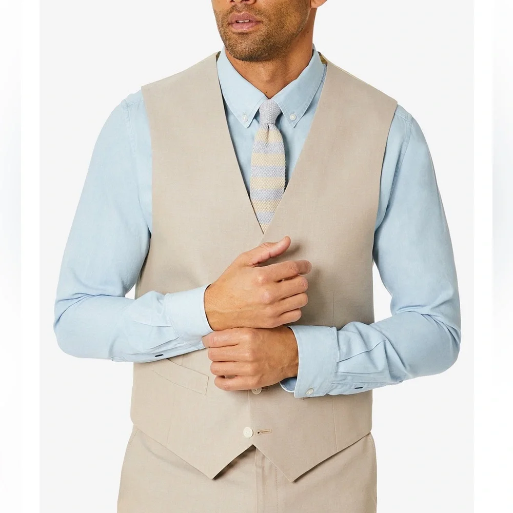Tommy Hilfiger Men's Modern-Fit TH Flex Stretch Chambray Vest, Size LARGE‎