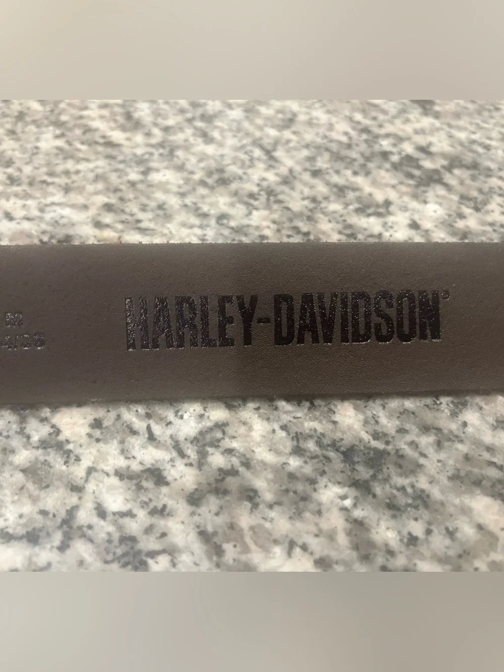 Harley-Davidson Dark Brown Leather Belt with Silver Buckle