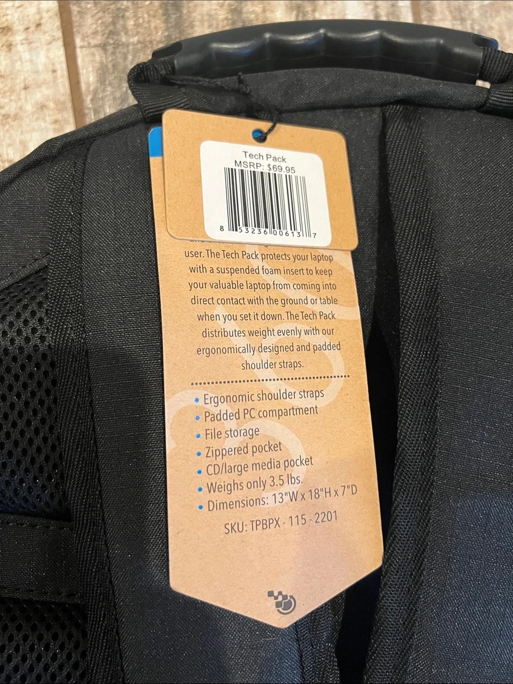 Techproducts360 black backpack
