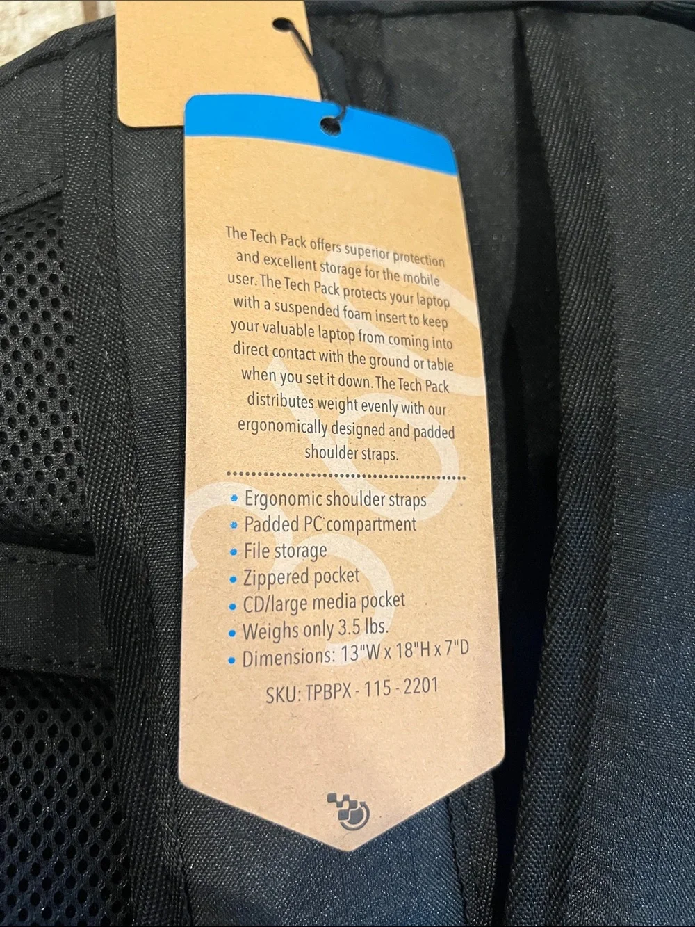 Techproducts360 black backpack