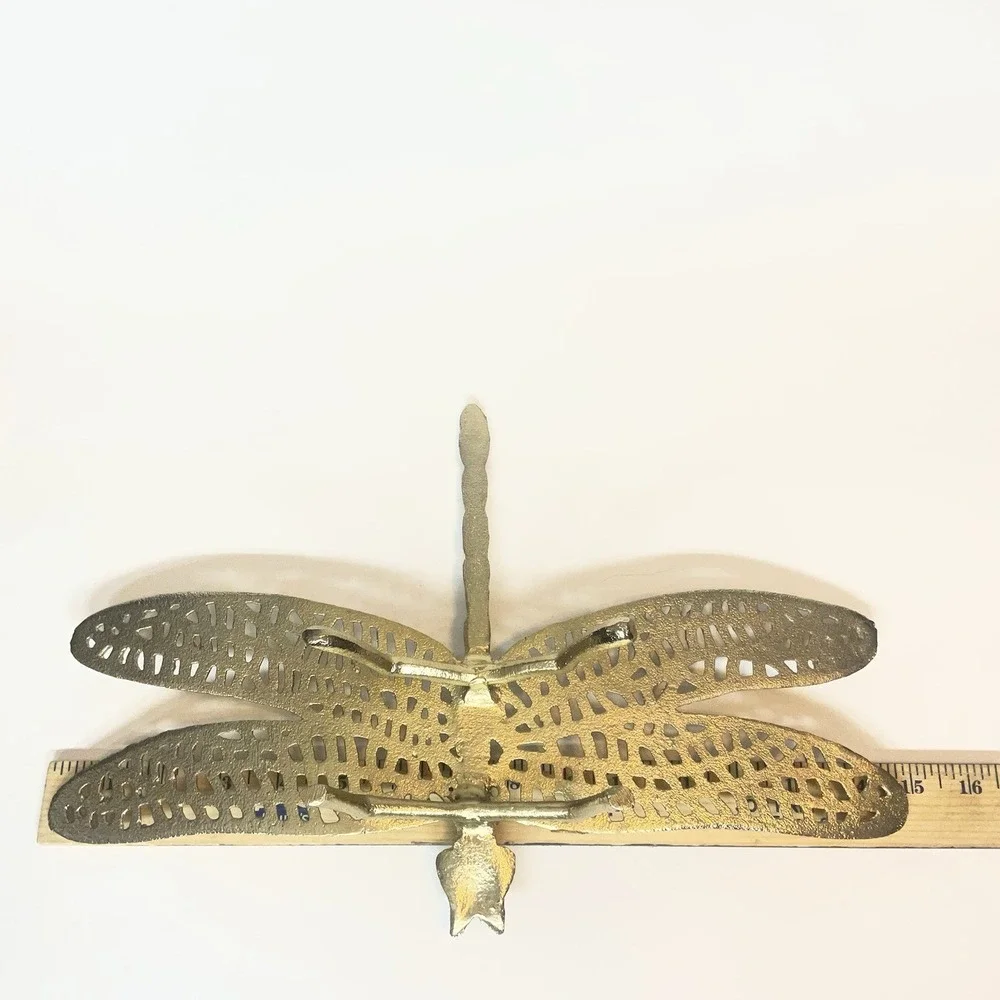 Home Decorating Insect Large Gold Metal‎ Dragonfly Figure Decor 15