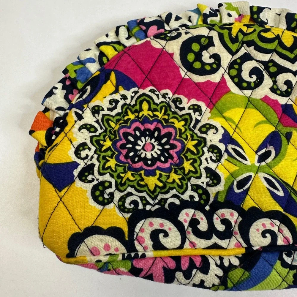 Vera Bradley Rio Pattern Colorful Makeup Bag Ruffle