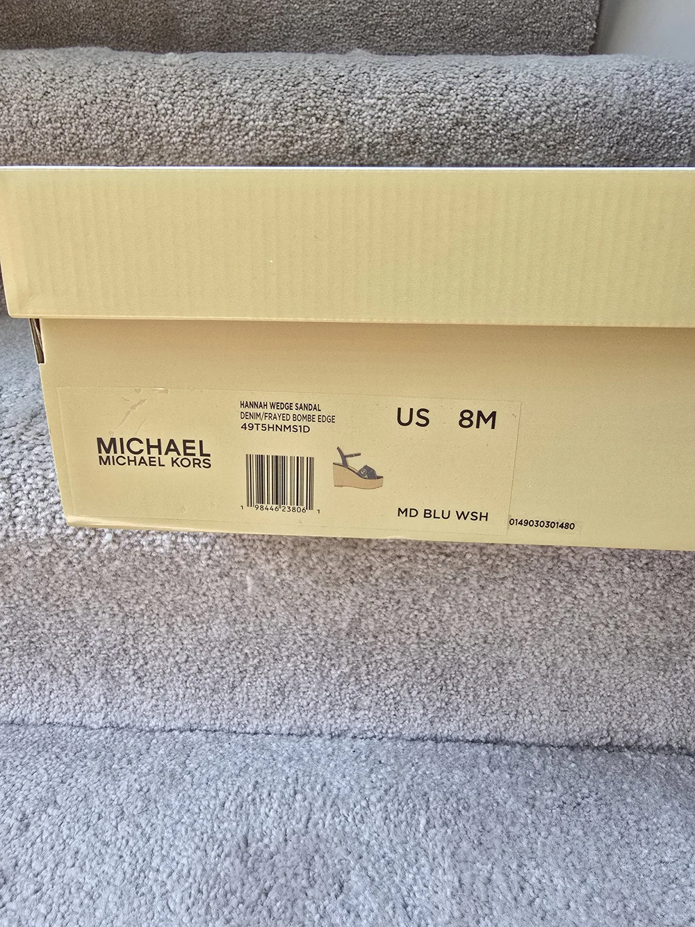 Michael Kors Denim Blue Espadrille Wedge Sandals