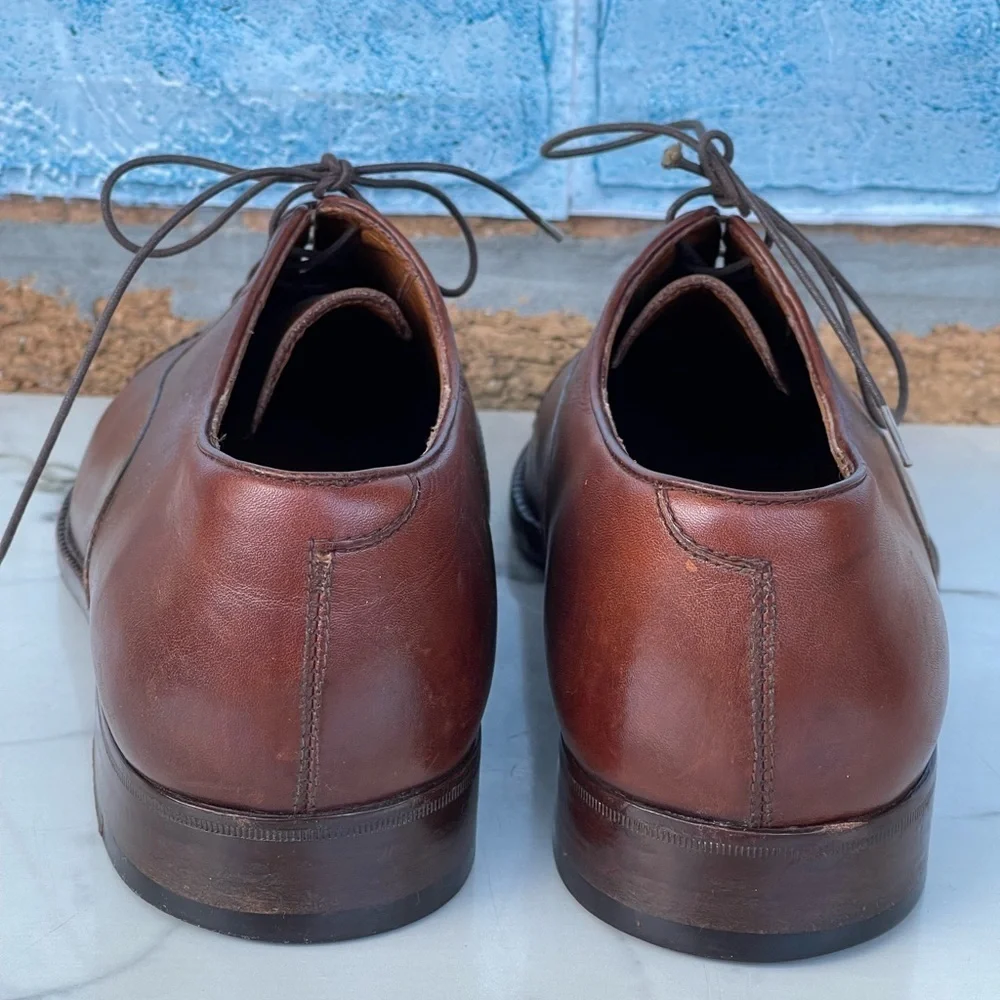 Salvatore Ferragamo Tramezza Men's cap toe brown made ITALY size 6.5