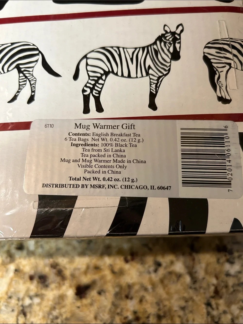 Tea Gift Set with Red Silicone Infuser and Zebra Print Mug