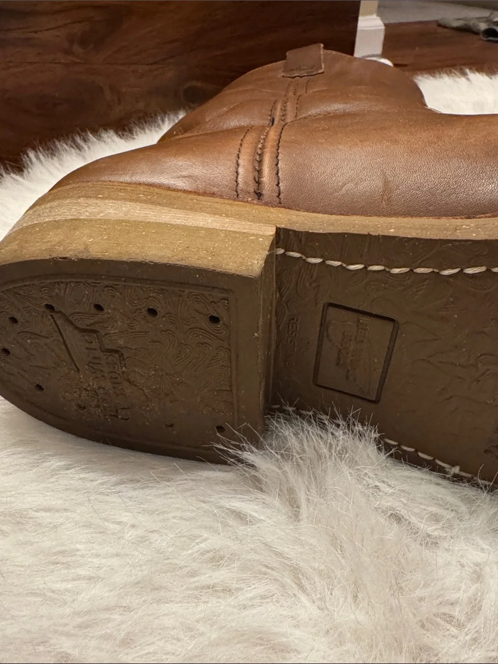 Red Wing Vintage Men's Tan Leather Pull-On  Boots 1187 Made in USA pre-owned.