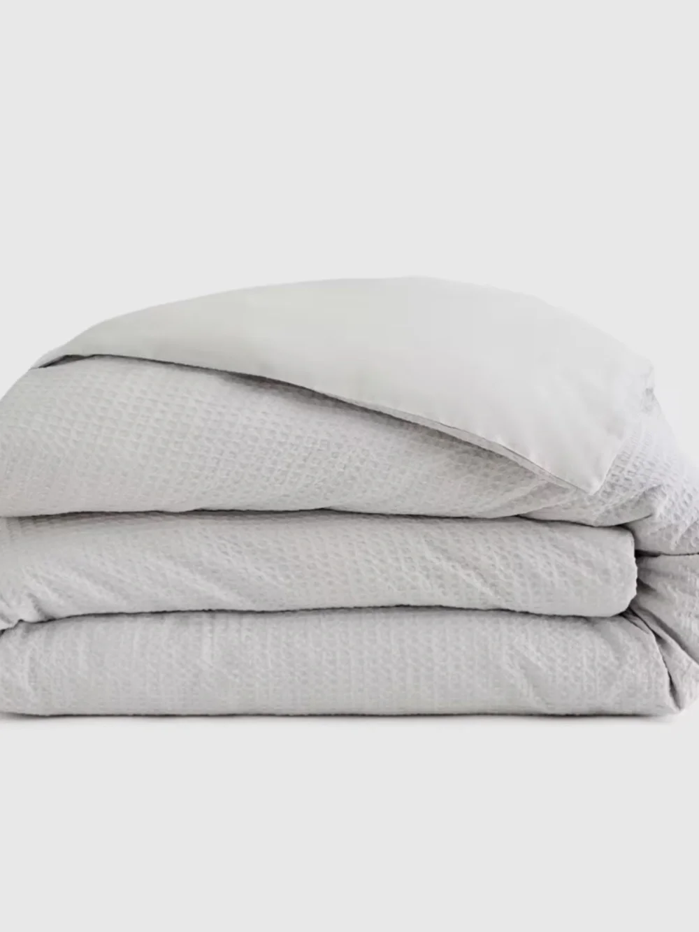 Quince Organic Luxe Honeycomb Duvet Cover King / California king Light Gray