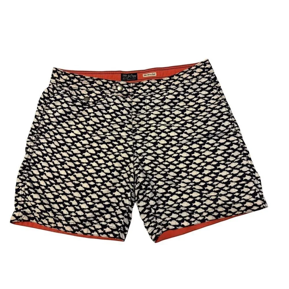 J. Crew's Easterly Fish Board Swim Shorts for men Size 30