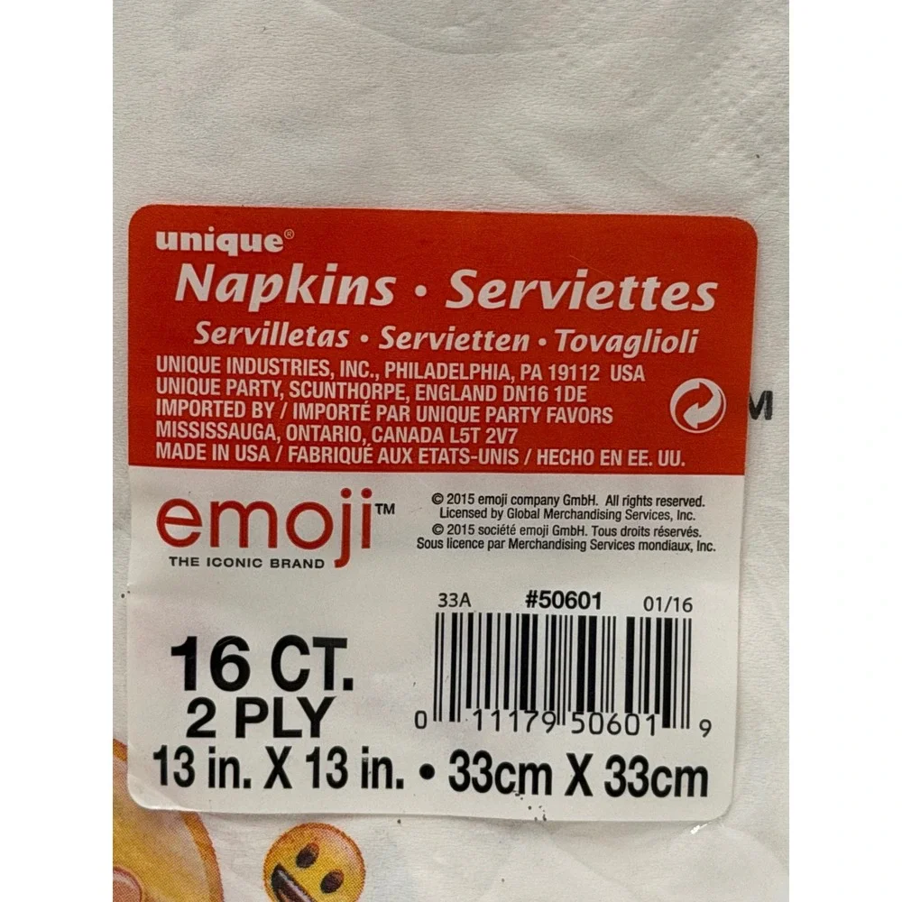 Unique Emoji The Iconic Brand Party Supplies Set 8ct Plates 16ct Napkins NEW
