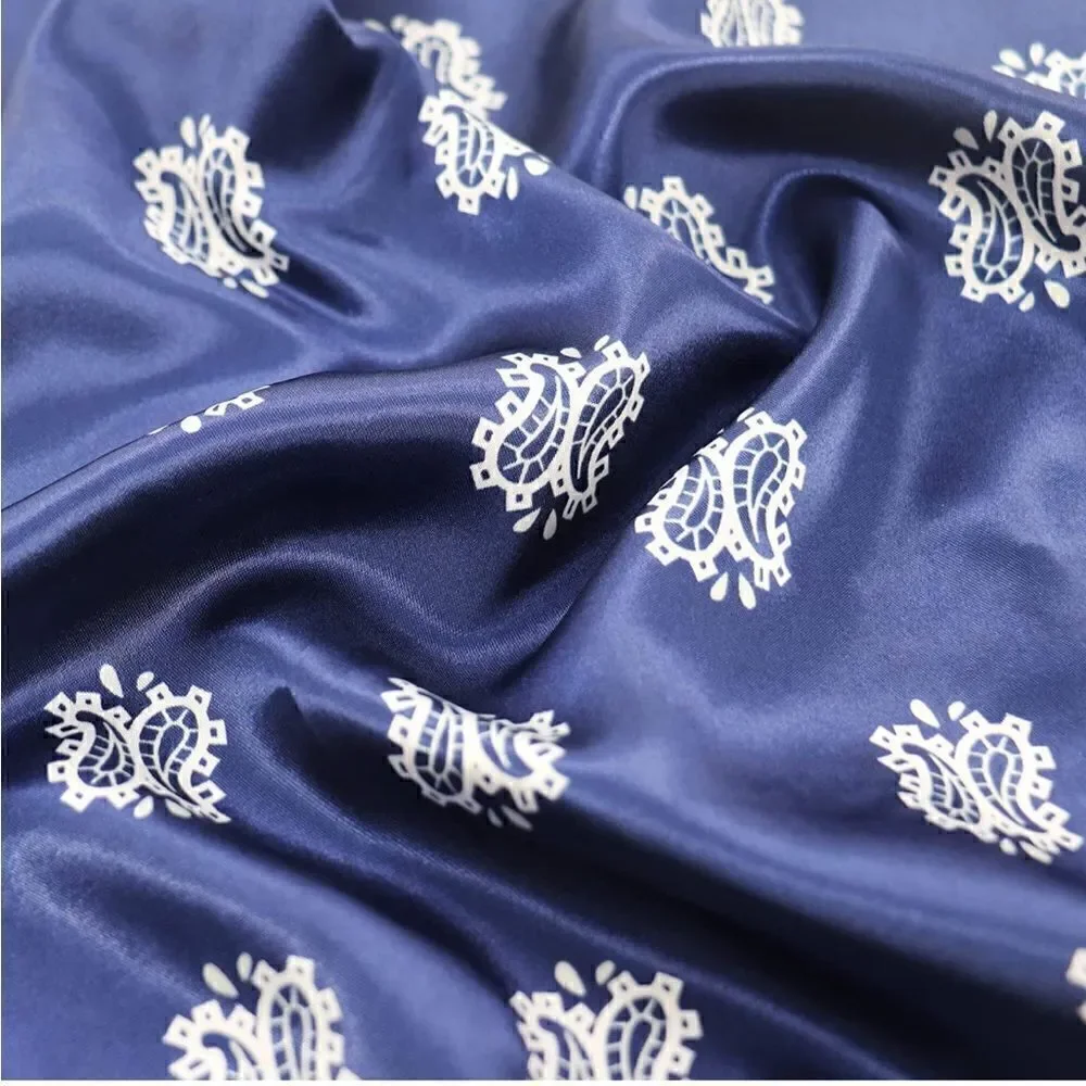Blue Paisley Silky Scarf