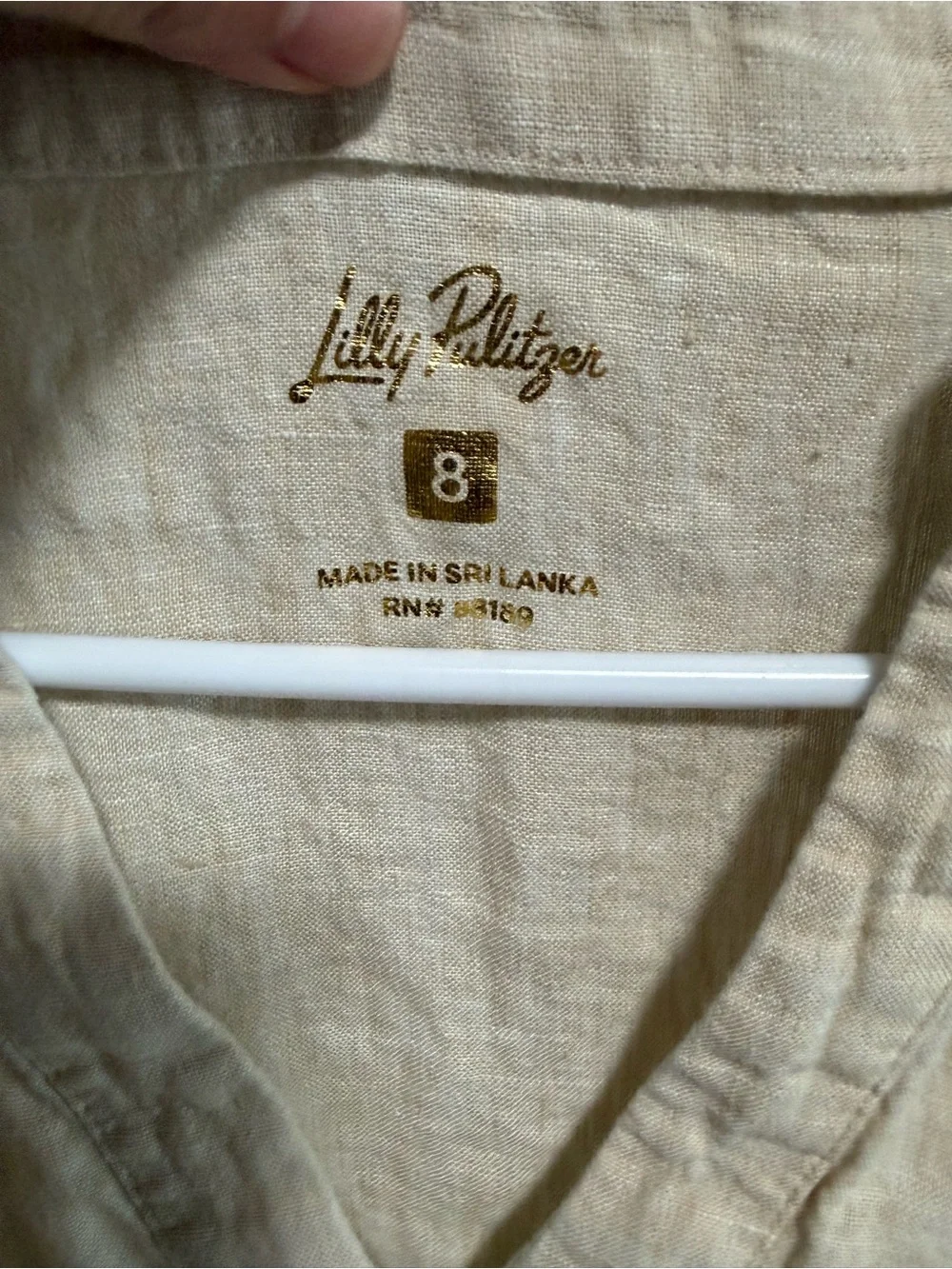 Lilly Pulitzer Mialeigh Linen Top - Sand Bar X Resort White, Size 8