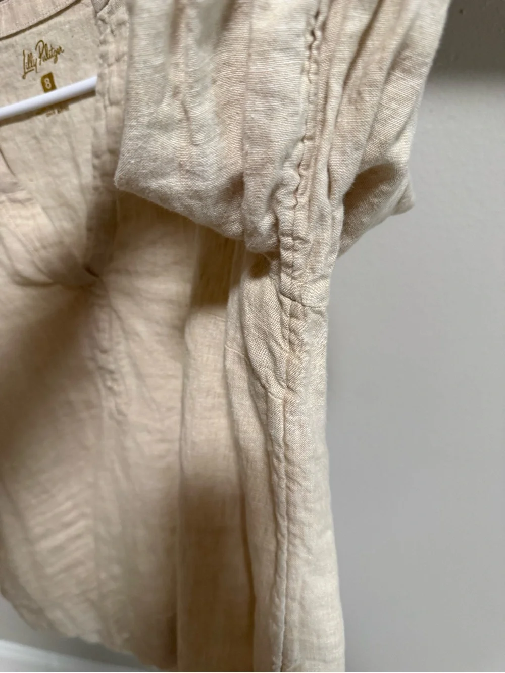 Lilly Pulitzer Mialeigh Linen Top - Sand Bar X Resort White, Size 8