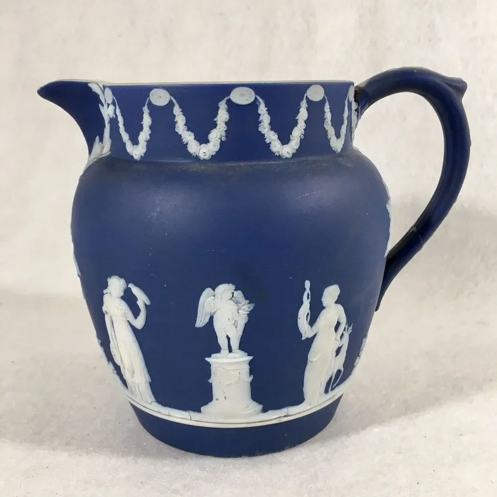 Wedgewood Blue Pitcher- Traditional Figures- Holds 3 Cups