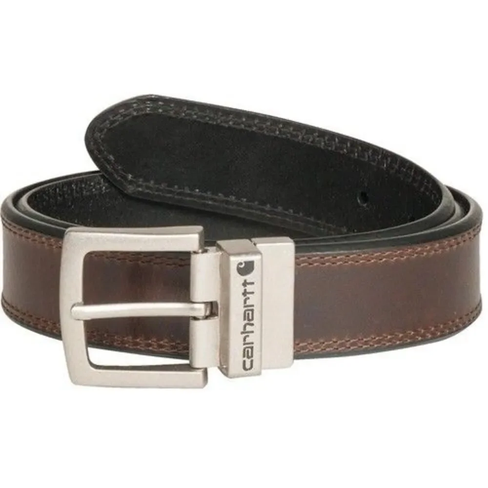 NWT Carhartt Men's Oil Finish Leather Reversible Belt Brown/Black - Size 42