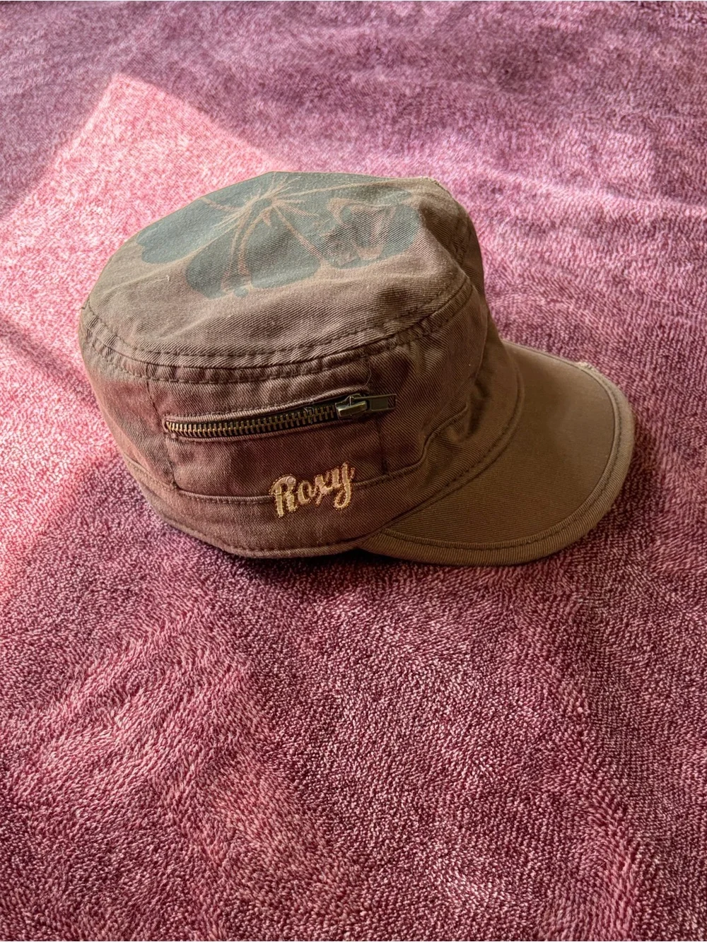 Kids Roxy Brown Floral Cadet Hat