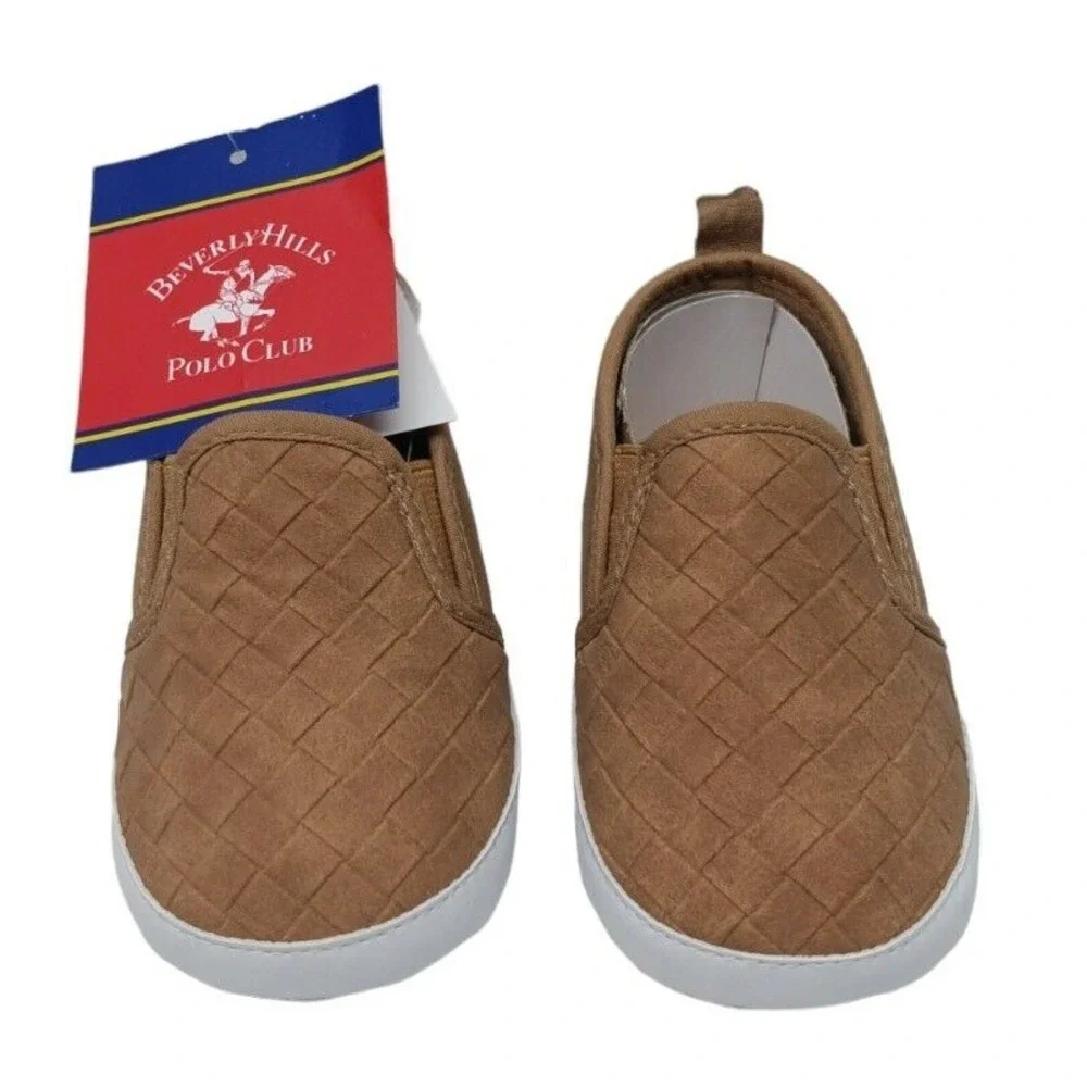 NWT Beverly Hills Polo Club Slip on Tan Moccasin / Infant Toddler /  Size 2 - 4