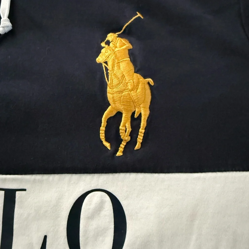 Polo Ralph Lauren Royal Crest #3 Big Pony Embroidered Blue/White/Grey Zip Hoodie