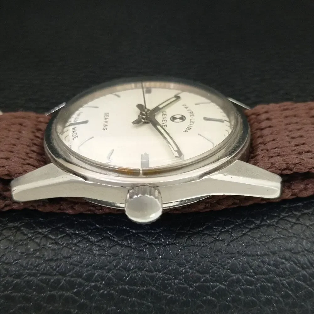 Vintage 1989 Favre Leuba Manual Mens Silver Watch W/NATO Strap