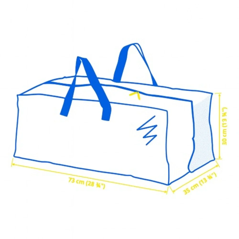 IKEA FRAKTA Blue Storage Bag – 20 Gallon, Reusable with Zipper & Dual‎ Handles