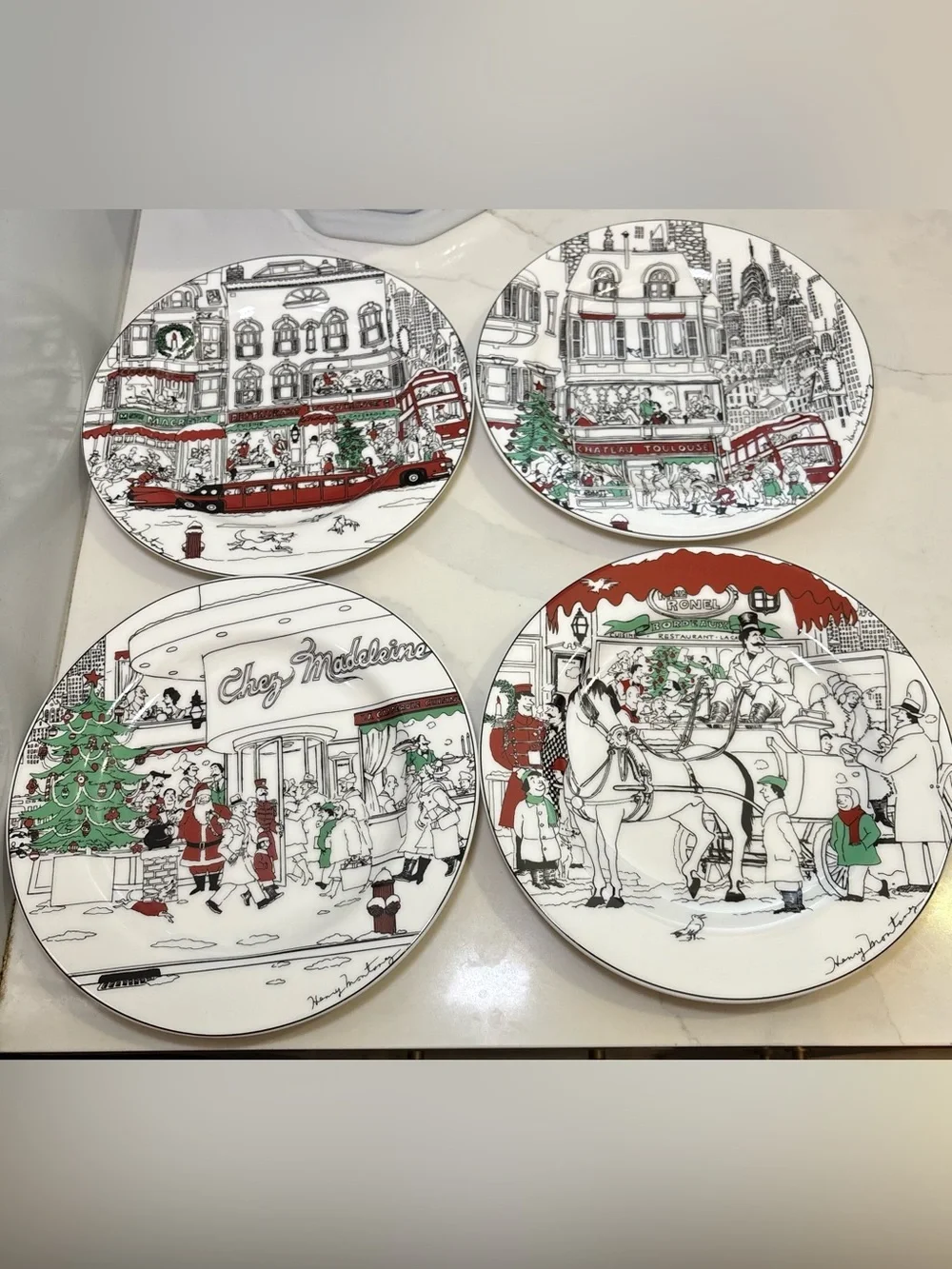 Set of 4 Noritake Epoch Le Restaurant X-MAS 8
