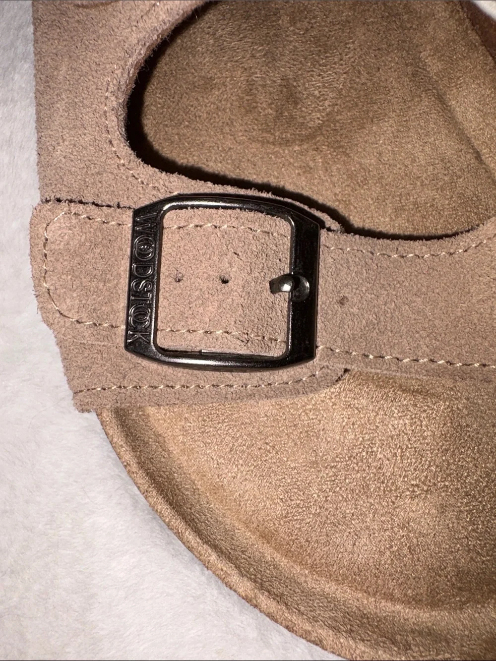 Woodstock Suede Sandals Neutral Taupe  Size: 6 unisex