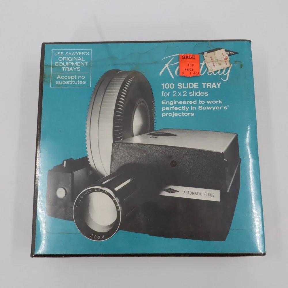 Vintage Sawyer's Rototray 100 Slide‎ Tray Black 2x2 Vintage Projector NEW Sealed