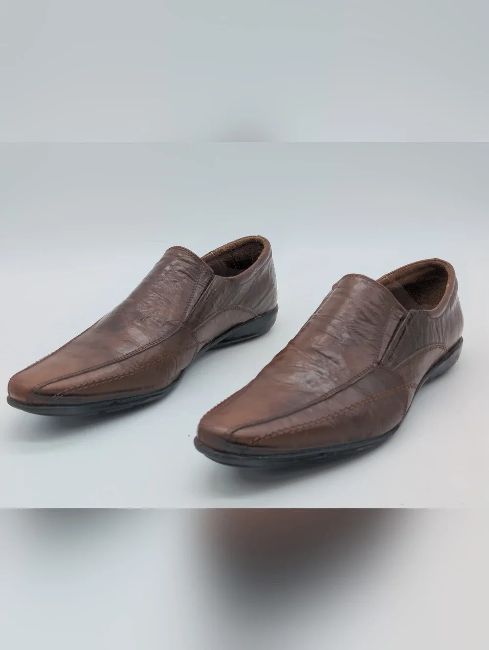 Franco Pasotti Men’s Brown 41/8 Leather Slip-On Loafers - Made in Argentina
